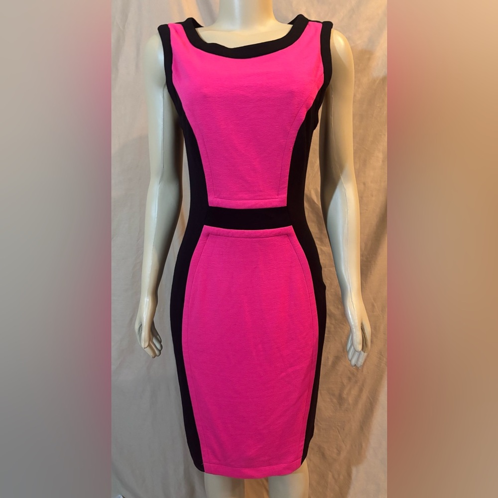 Yoana Baraschi Vibrant Pink and Black Mini Dress